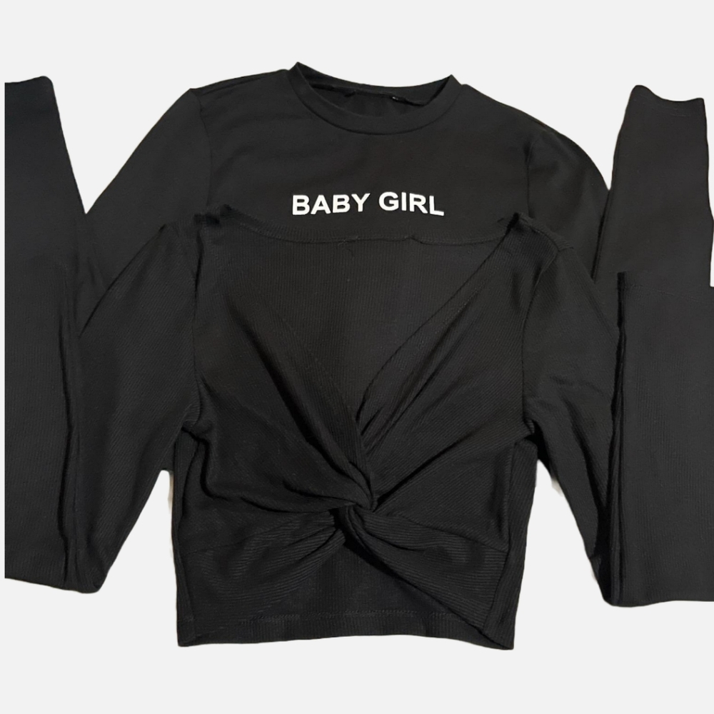 SHEIN Bundle of 2 Black Long Sleeve Crop Tops X-Small